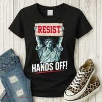 Resist Resistance Statue Of Liberty Hands Off Protest Women's T-Shirt thumb 3