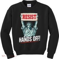 Resist Resistance Statue Of Liberty Hands Off Protest Kids Sweatshirt thumb 0