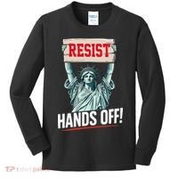 Resist Resistance Statue Of Liberty Hands Off Protest Kids Long Sleeve Shirt thumb 0