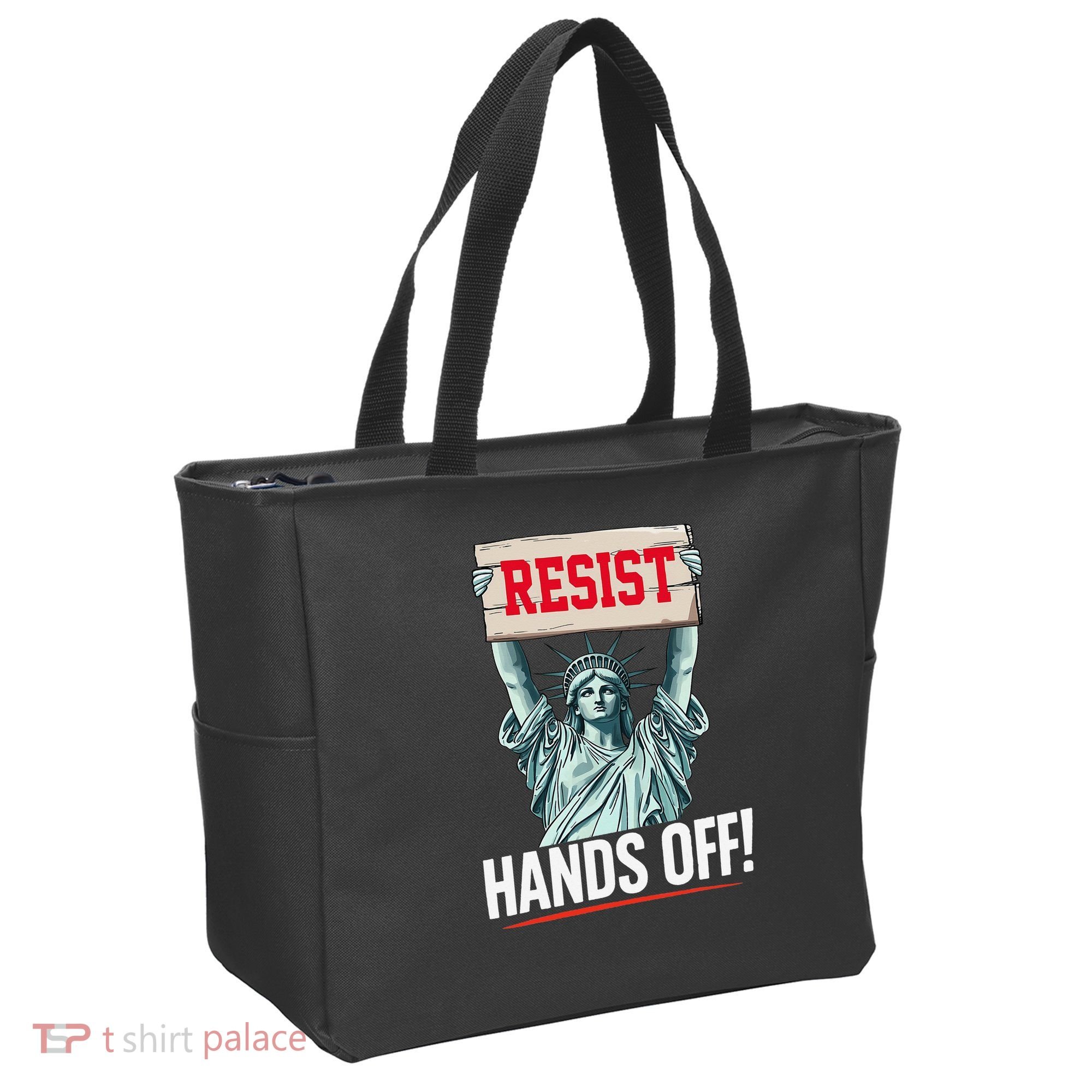 Resist Resistance Statue Of Liberty Hands Off Protest Tote Bag
