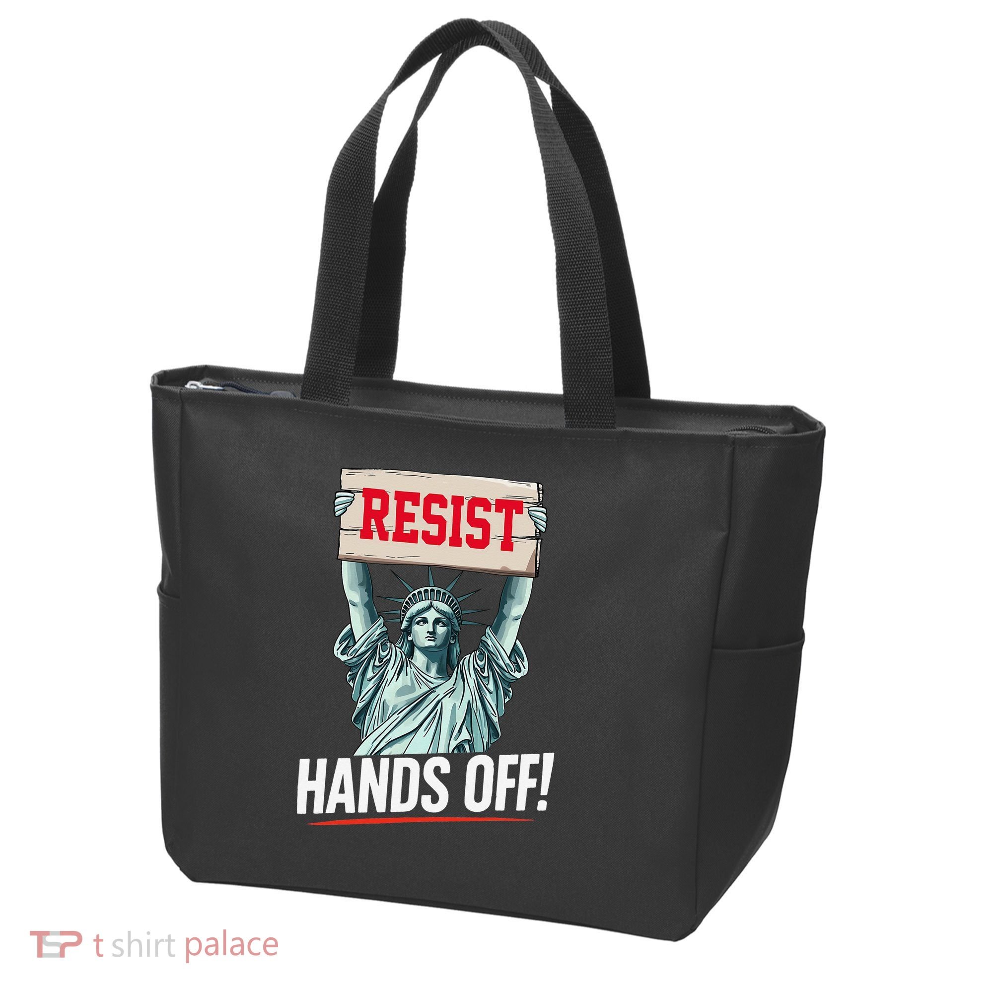 Resist Resistance Statue Of Liberty Hands Off Protest Tote Bag
