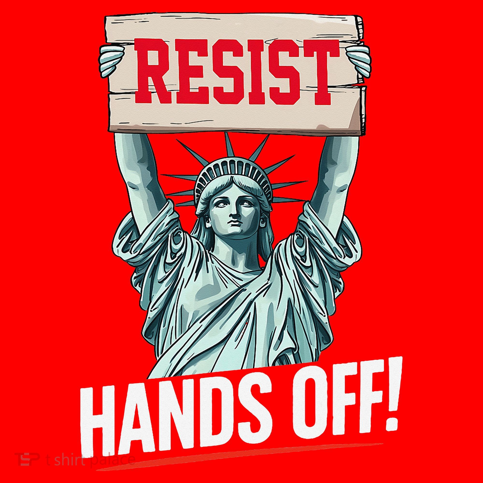 Resist Resistance Statue Of Liberty Hands Off Protest Santa Hat