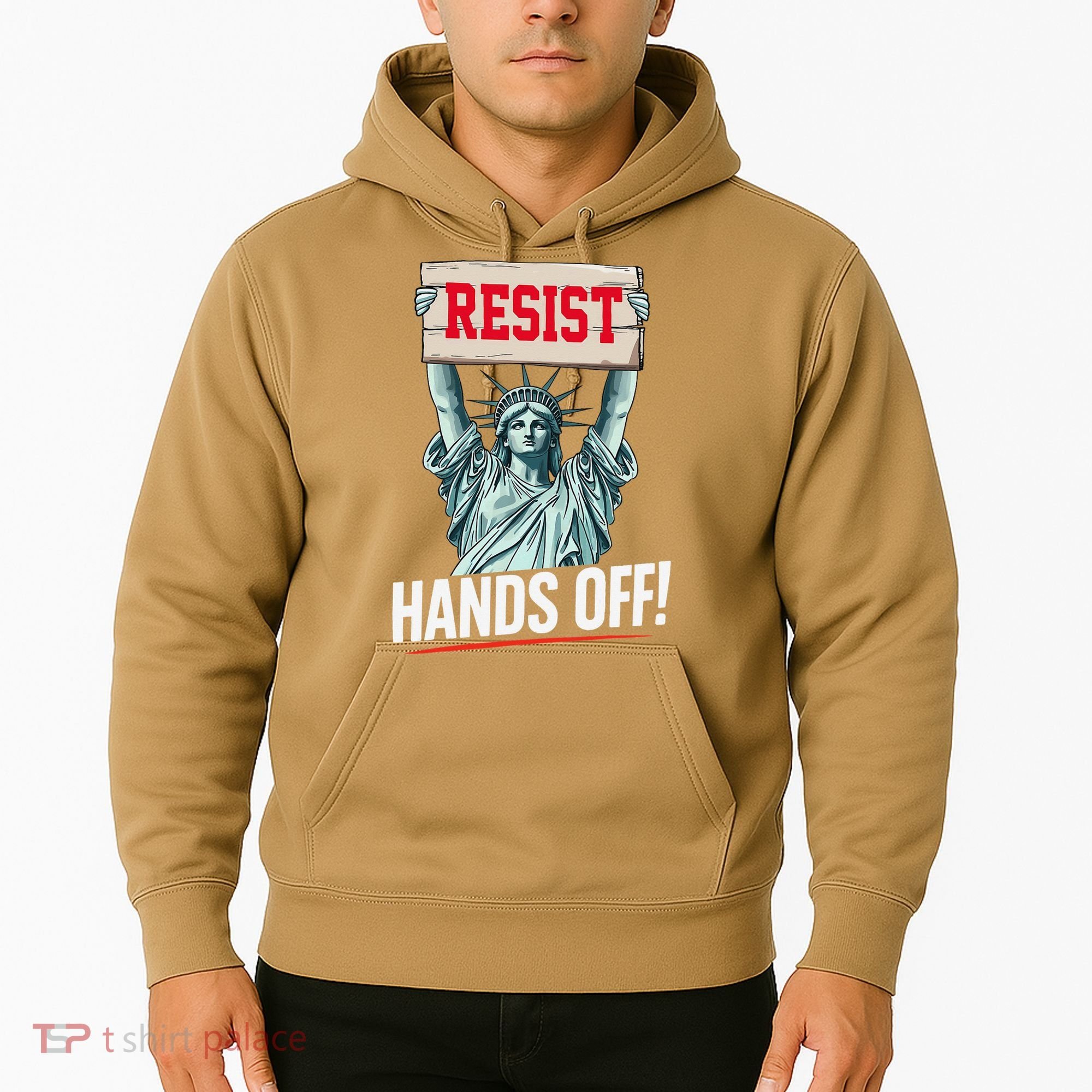 Resist Resistance Statue Of Liberty Hands Off Protest Hoodie