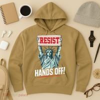 Resist Resistance Statue Of Liberty Hands Off Protest Hoodie thumb 3