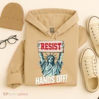 Resist Resistance Statue Of Liberty Hands Off Protest Hoodie thumb 4