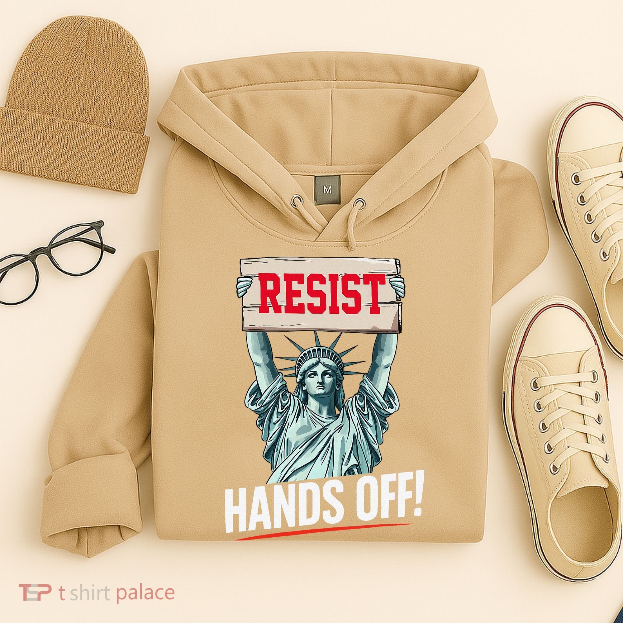 Resist Resistance Statue Of Liberty Hands Off Protest Hoodie