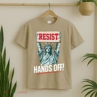 Resist Resistance Statue Of Liberty Hands Off Protest T-Shirt thumb 2