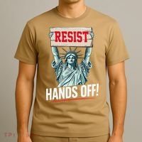 Resist Resistance Statue Of Liberty Hands Off Protest T-Shirt thumb 3