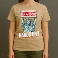 Resist Resistance Statue Of Liberty Hands Off Protest T-Shirt thumb 4