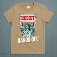 Resist Resistance Statue Of Liberty Hands Off Protest T-Shirt thumb 5