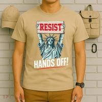 Resist Resistance Statue Of Liberty Hands Off Protest T-Shirt thumb 6