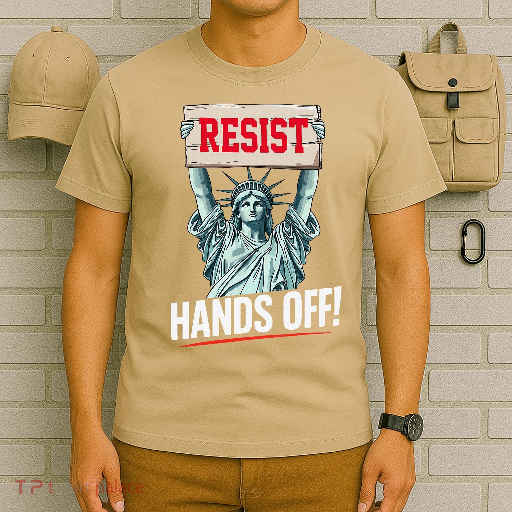 Resist Resistance Statue Of Liberty Hands Off Protest T-Shirt