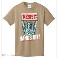 Resist Resistance Statue Of Liberty Hands Off Protest Kids T-Shirt thumb 0