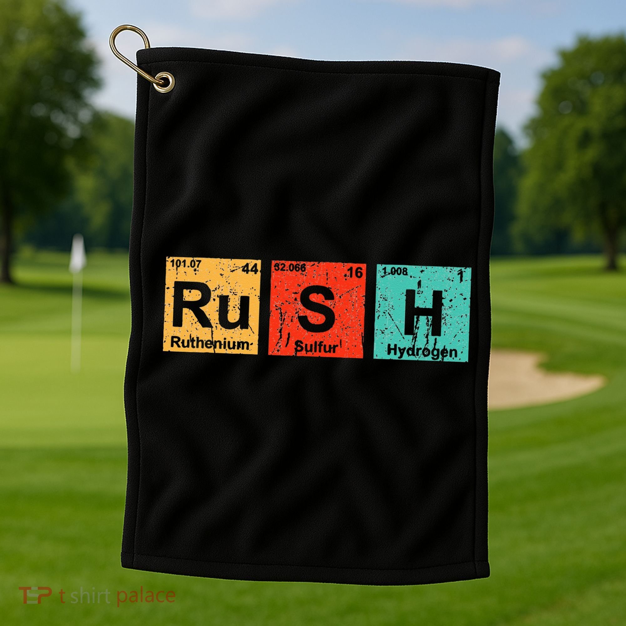 Rush (Ru S H) Periodic Table Elements Funny Golf Towel