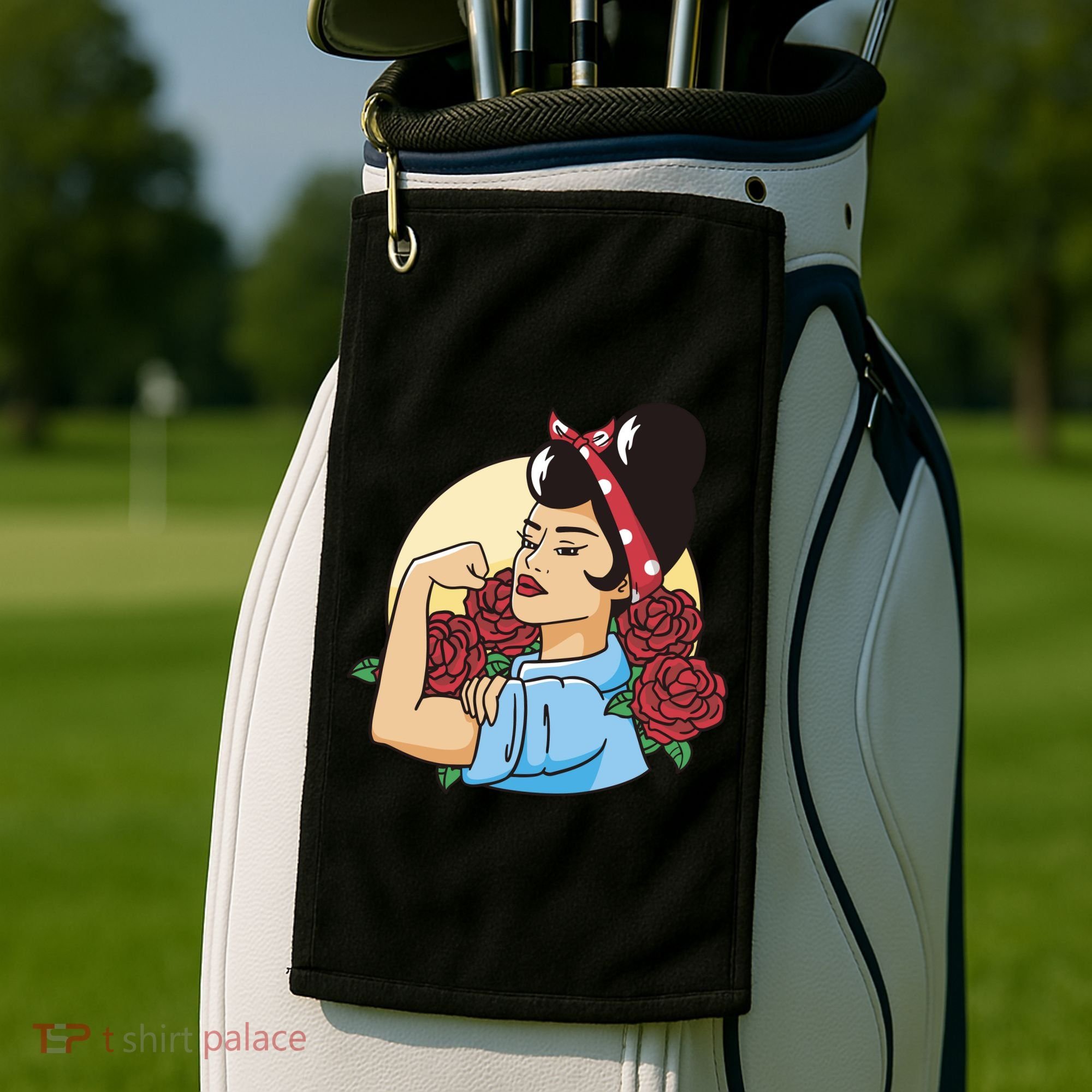 Rockabilly Rosie Strong Golf Towel