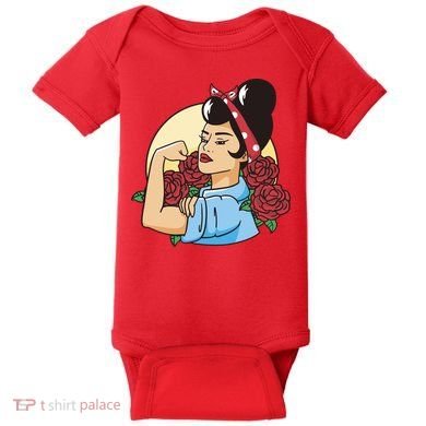 Rockabilly Rosie Strong Baby Bodysuit