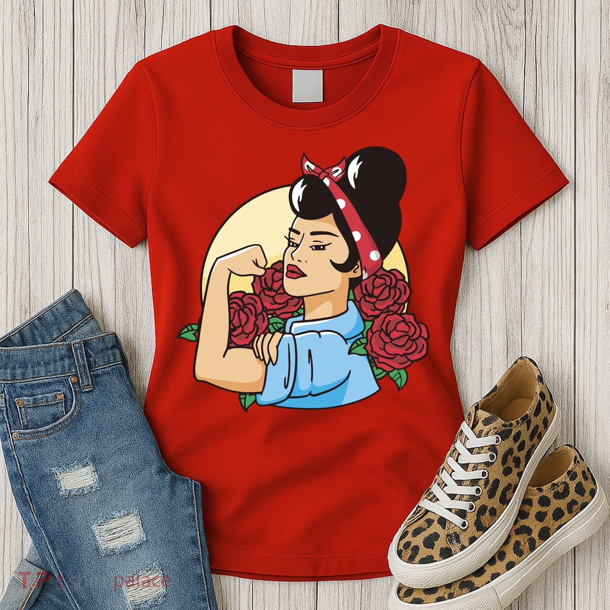Rockabilly Rosie Strong Women's T-Shirt