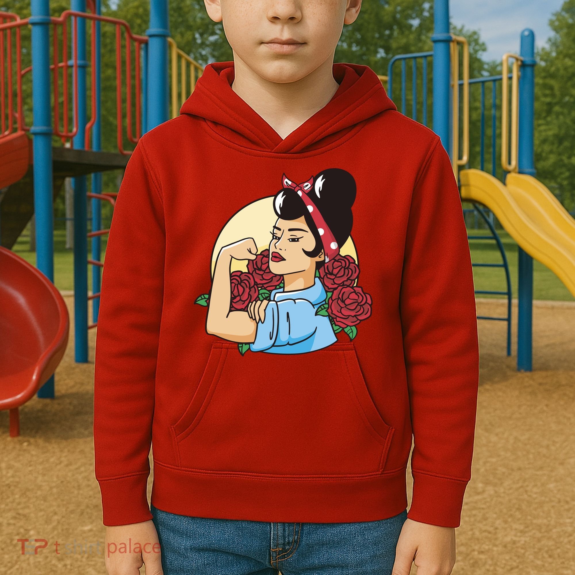 Rockabilly Rosie Strong Kids Hoodie