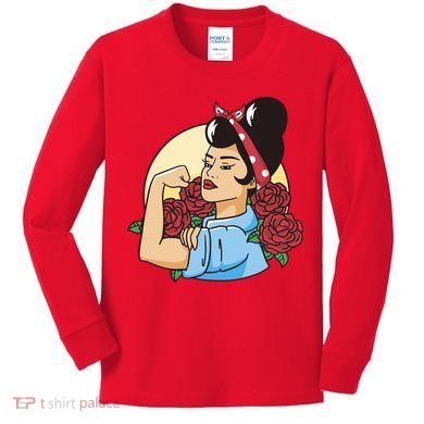 Rockabilly Rosie Strong Kids Long Sleeve Shirt