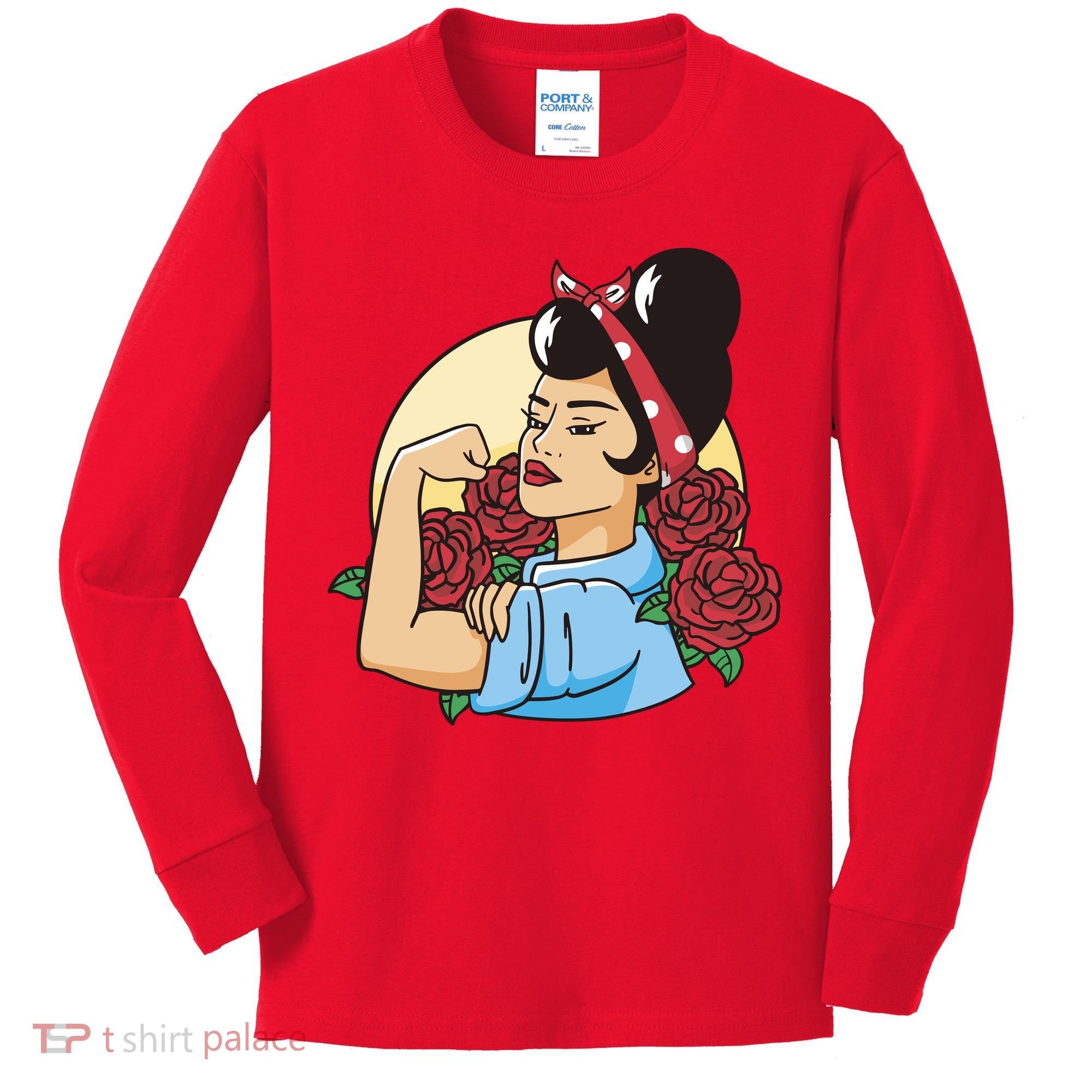Rockabilly Rosie Strong Kids Long Sleeve Shirt