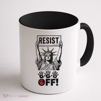 Resist Resistance Statue Of Liberty Hands Off Protest Coffee Mug thumb 1