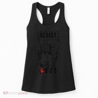 Resist Resistance Statue Of Liberty Hands Off Protest Women's Tank Top thumb 0