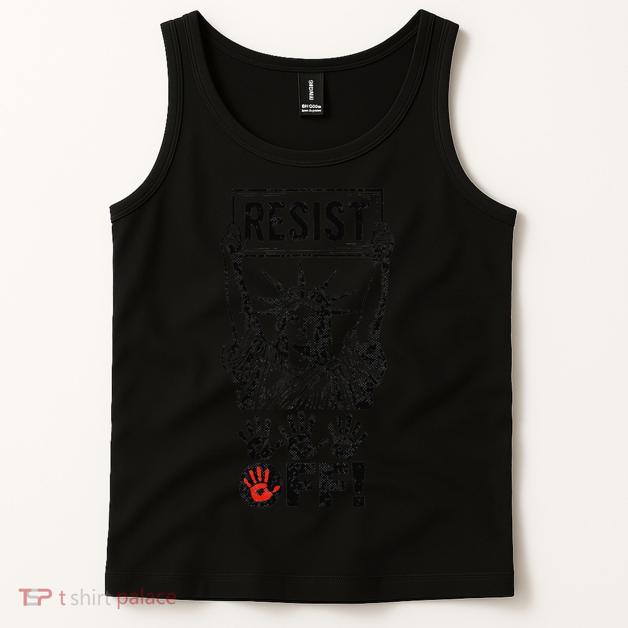 Resist Resistance Statue Of Liberty Hands Off Protest Tank Top