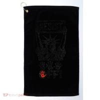 Resist Resistance Statue Of Liberty Hands Off Protest Golf Towel thumb 0