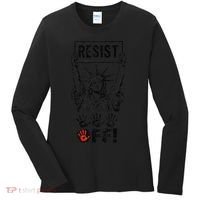 Resist Resistance Statue Of Liberty Hands Off Protest Women's Long Sleeve Shirt thumb 0