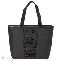 Resist Resistance Statue Of Liberty Hands Off Protest Tote Bag thumb 0