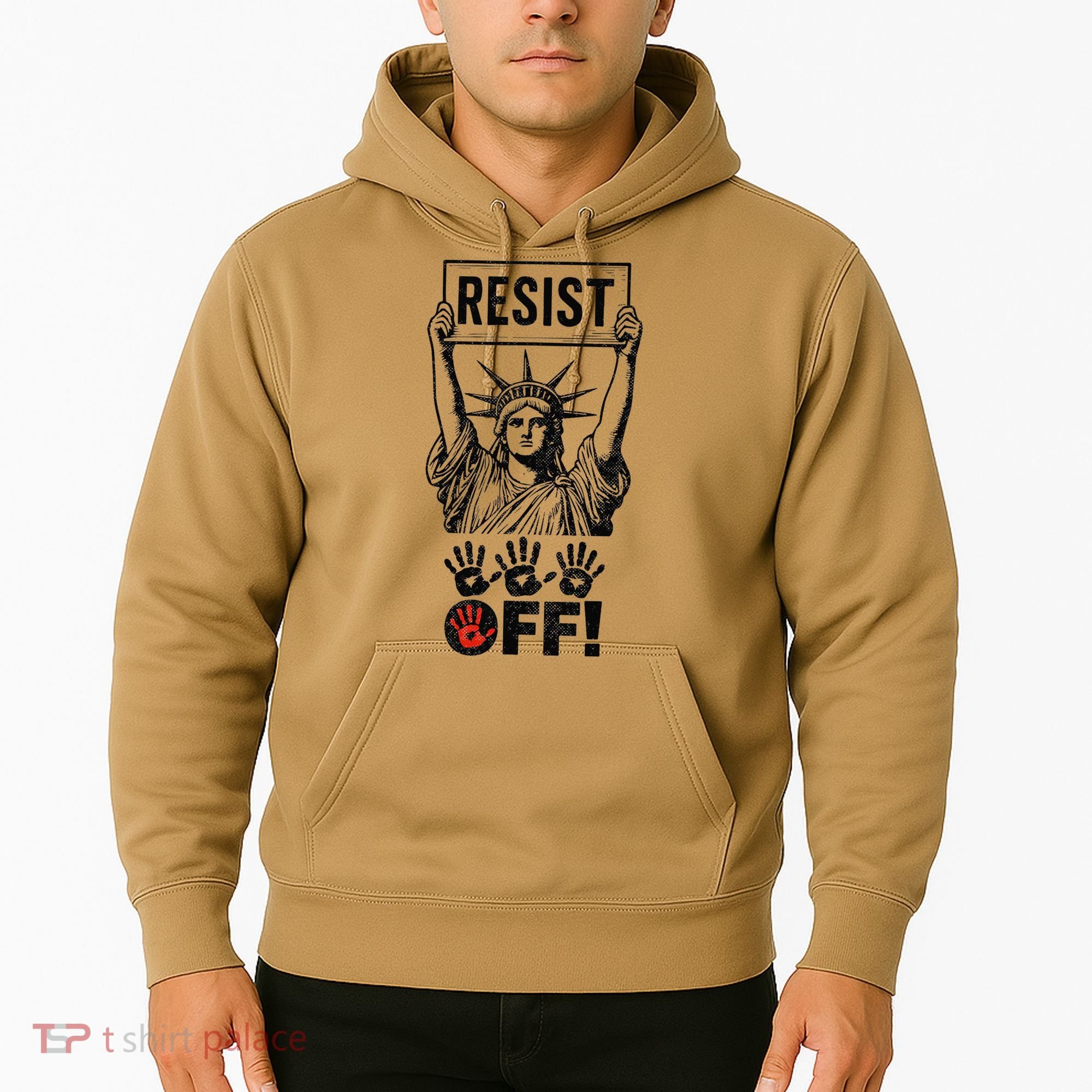 Resist Resistance Statue Of Liberty Hands Off Protest Hoodie