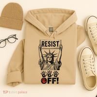 Resist Resistance Statue Of Liberty Hands Off Protest Hoodie thumb 4