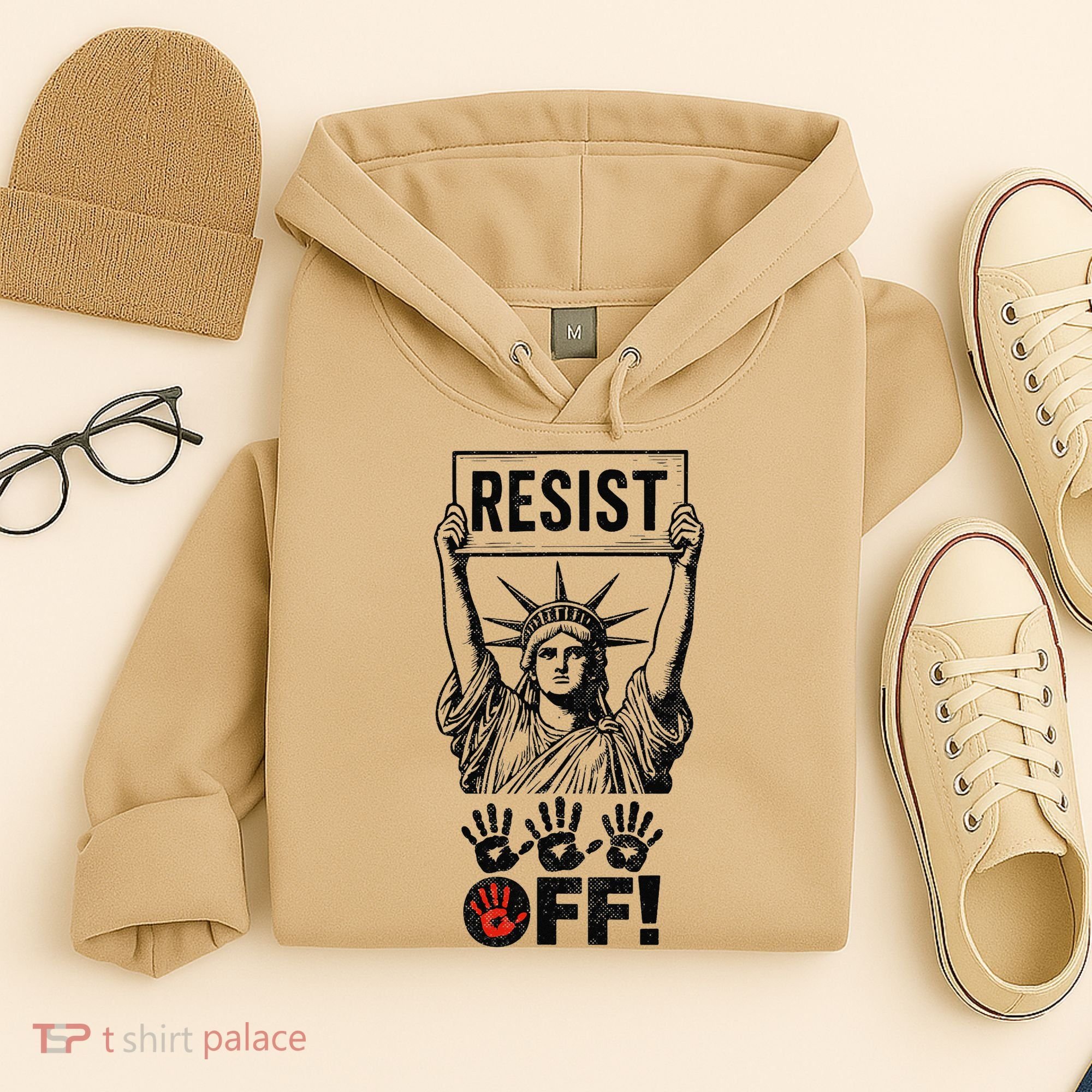 Resist Resistance Statue Of Liberty Hands Off Protest Hoodie