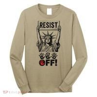 Resist Resistance Statue Of Liberty Hands Off Protest Long Sleeve Shirt thumb 0