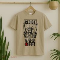 Resist Resistance Statue Of Liberty Hands Off Protest T-Shirt thumb 2