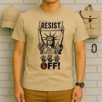 Resist Resistance Statue Of Liberty Hands Off Protest T-Shirt thumb 6