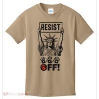 Resist Resistance Statue Of Liberty Hands Off Protest Kids T-Shirt thumb 0