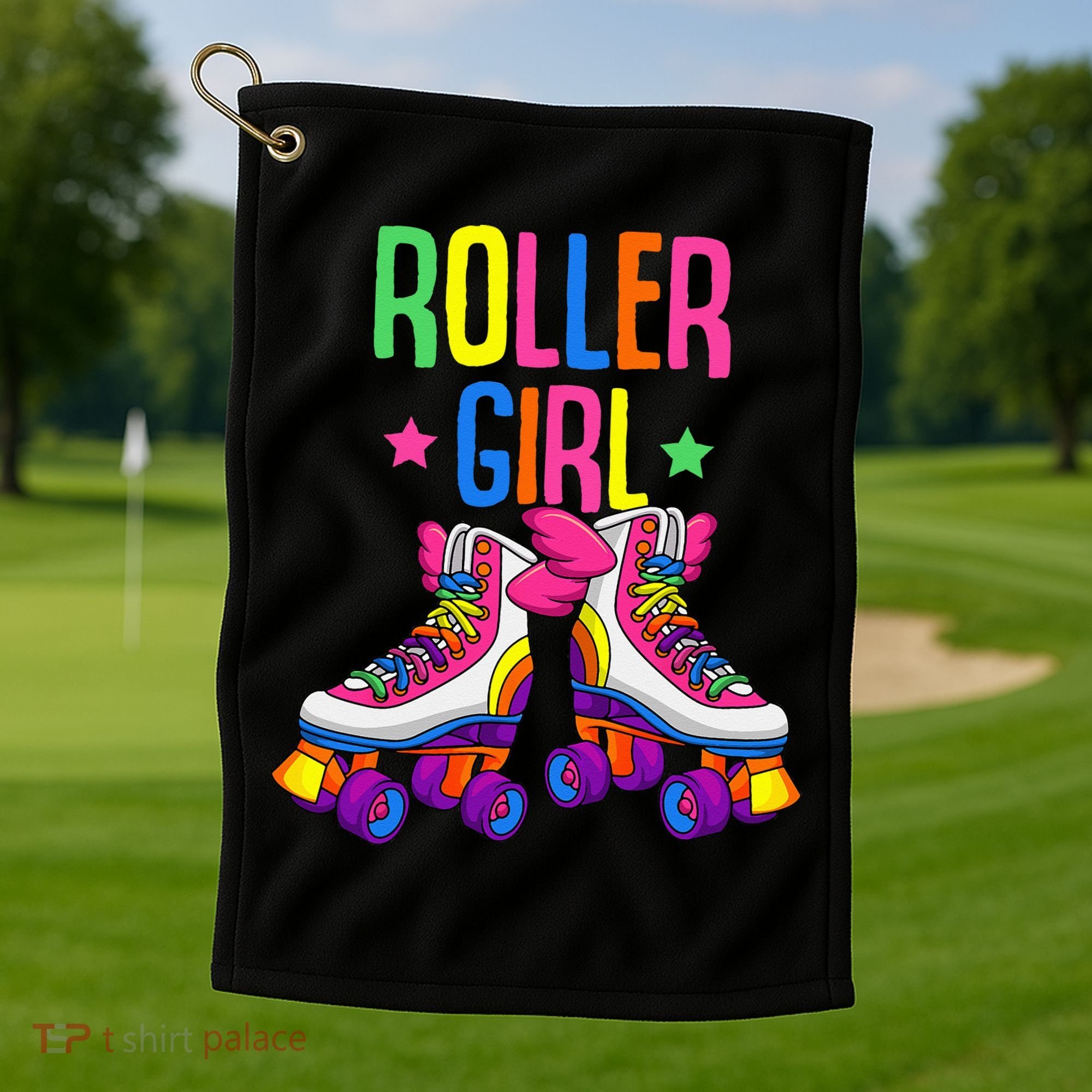 Roller Roller Skates Skating Golf Towel