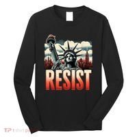 Retro Resist Statue Of Liberty Activism Freedom Protest Art  Long Sleeve Shirt thumb 0