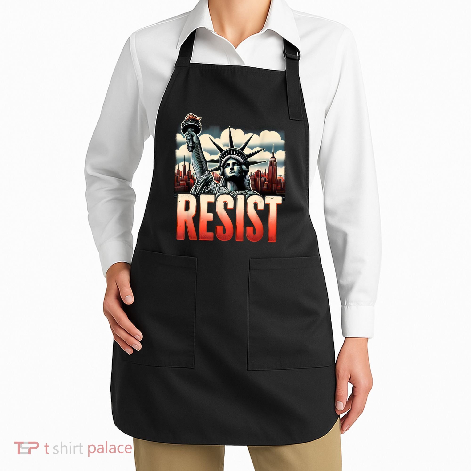 Retro Resist Statue Of Liberty Activism Freedom Protest Art  Apron