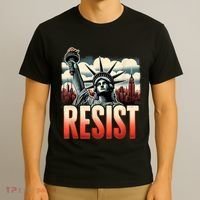 Retro Resist Statue Of Liberty Activism Freedom Protest Art  T-Shirt thumb 3