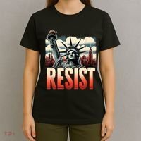 Retro Resist Statue Of Liberty Activism Freedom Protest Art  T-Shirt thumb 4
