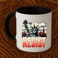 Retro Resist Statue Of Liberty Activism Freedom Protest Art  Coffee Mug thumb 2