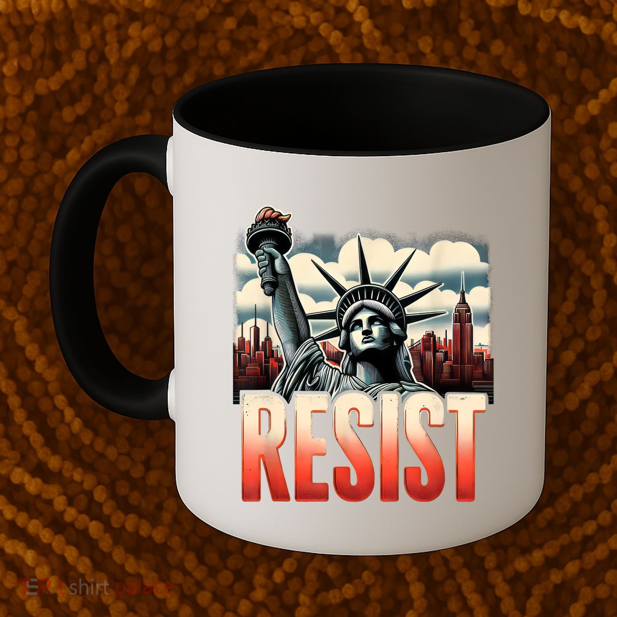 Retro Resist Statue Of Liberty Activism Freedom Protest Art  Coffee Mug
