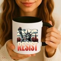 Retro Resist Statue Of Liberty Activism Freedom Protest Art  Coffee Mug thumb 3
