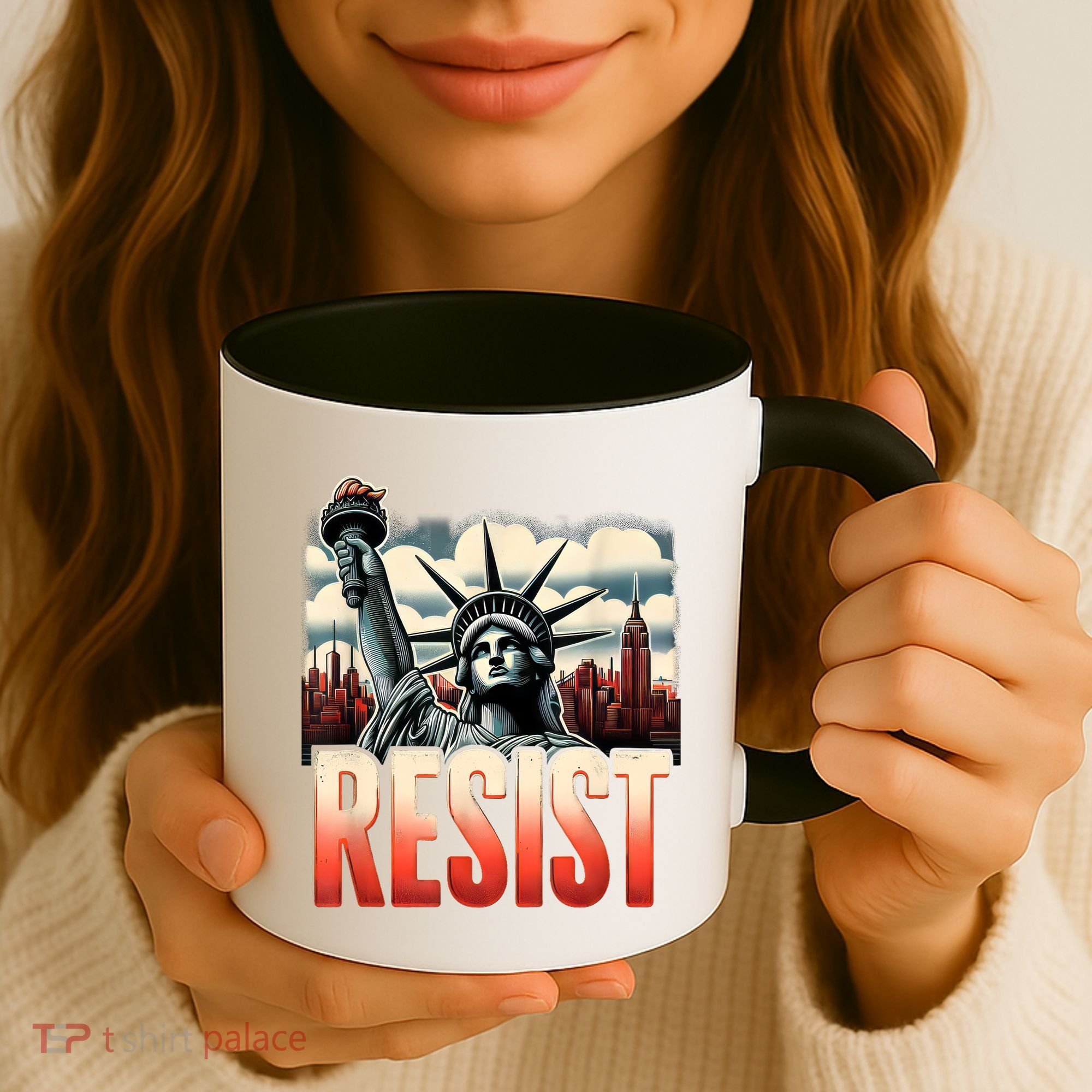 Retro Resist Statue Of Liberty Activism Freedom Protest Art  Coffee Mug