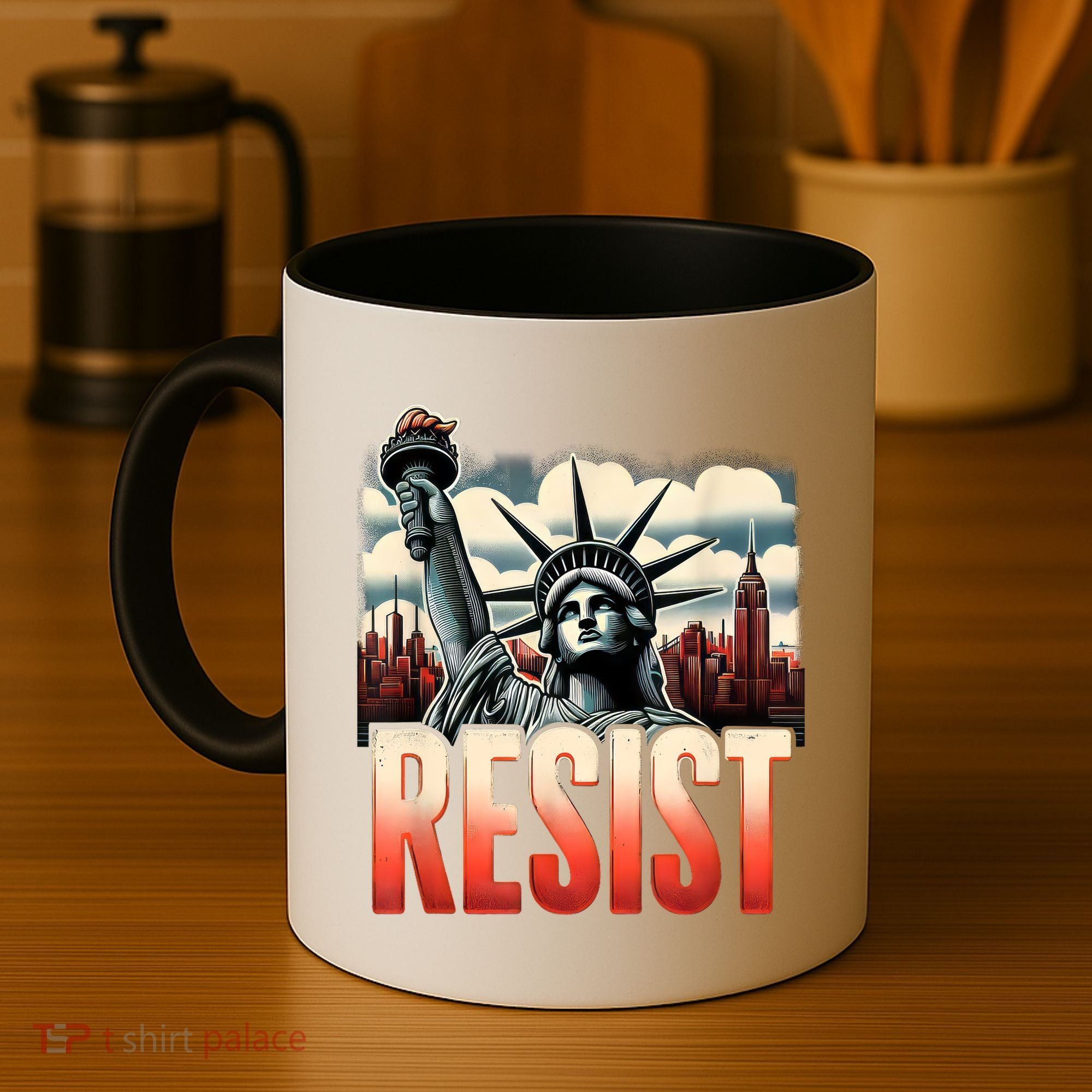 Retro Resist Statue Of Liberty Activism Freedom Protest Art  Coffee Mug