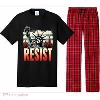 Retro Resist Statue Of Liberty Activism Freedom Protest Art  Pajama Set thumb 0