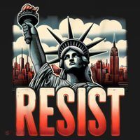 Retro Resist Statue Of Liberty Activism Freedom Protest Art  Women's Hoodie thumb 2