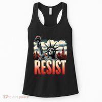 Retro Resist Statue Of Liberty Activism Freedom Protest Art  Women's Tank Top thumb 0